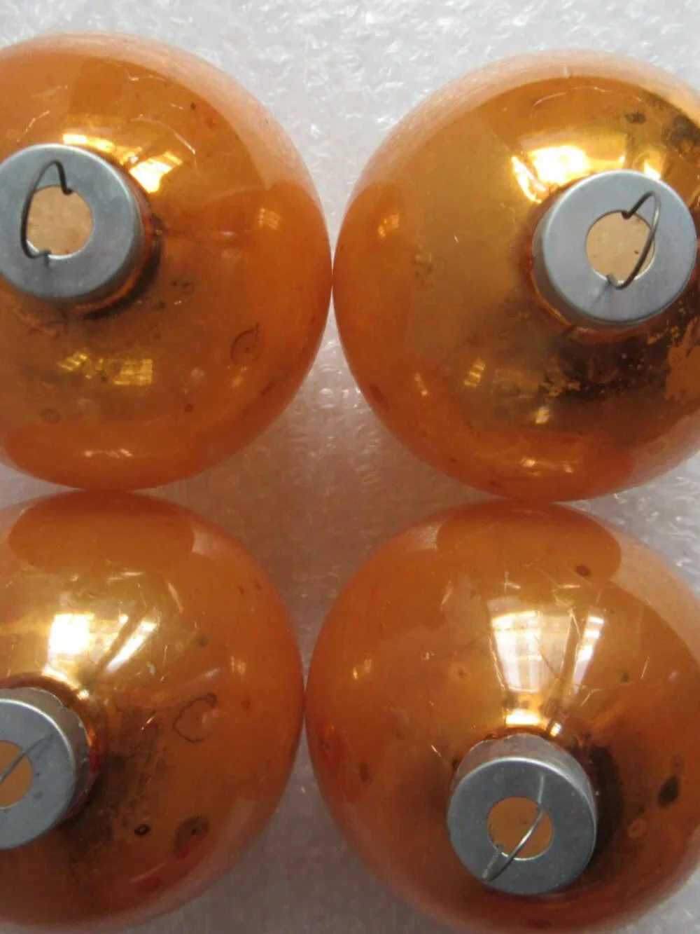 Orange Glass Christmas Ornaments - Made in USA 2.5